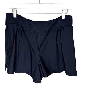 Women's Black Swim Shorts Swim Bottoms, Fully Lined, 2.5" Inseam, Size 16